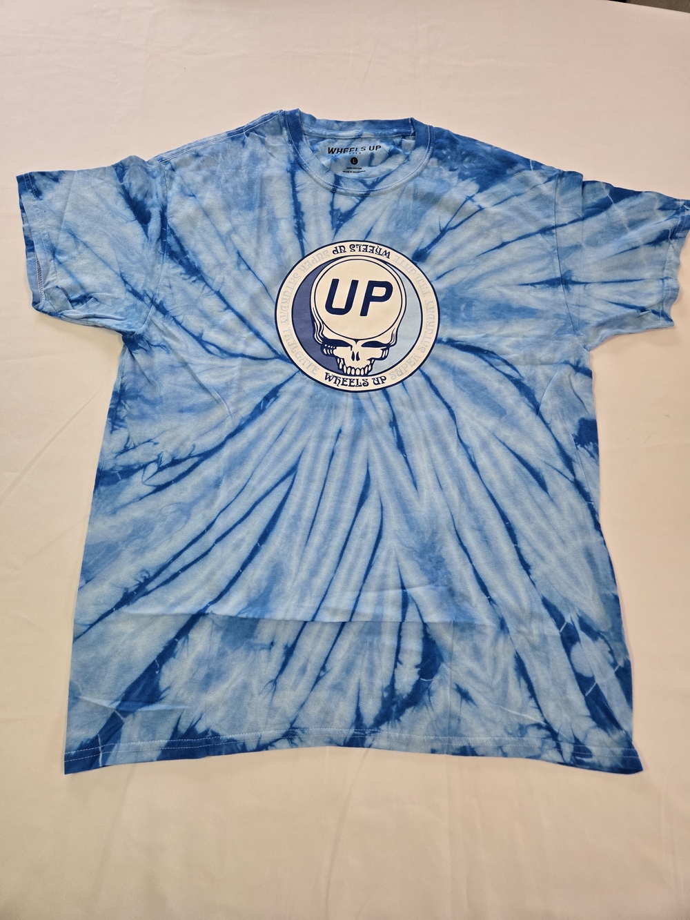 Two Wheels Up Adult Gratefuldead Tie-Dye Blue Graphic Tee